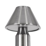 GloboStar® LUNNA 76478 Μοντέρνο Επιτραπέζιο Φωτιστικό Πορτατίφ LED 1.5W 105lm 120° DC 5V Επαναφορτιζόμενο με Μπαταρία Li-ion 1800mAh - Διακόπτη Αφής με 3 Εναλλαγές Φωτισμού CCT Θερμό - Φυσικό - Ψυχρό 1500K - 4500K - 6000K Dimmable - D9 x 23cm - Ασημί
