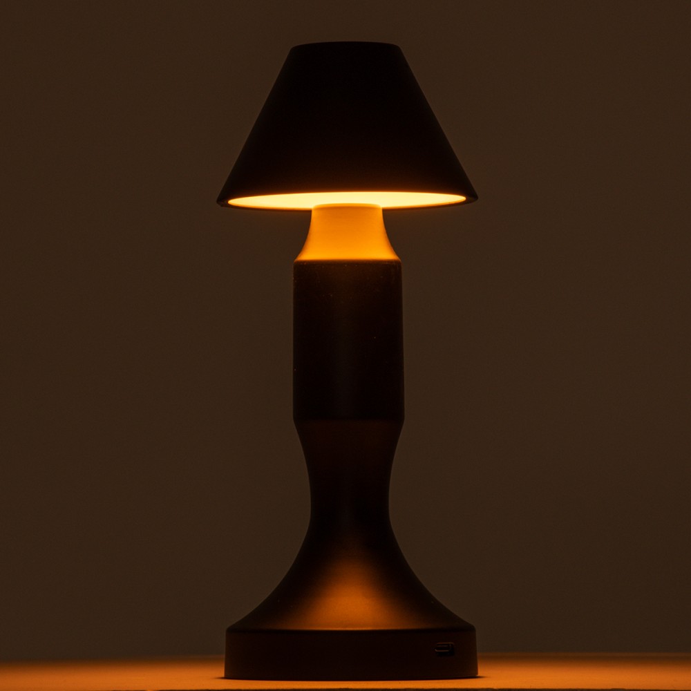 GloboStar® LUNNA 76478 Μοντέρνο Επιτραπέζιο Φωτιστικό Πορτατίφ LED 1.5W 105lm 120° DC 5V Επαναφορτιζόμενο με Μπαταρία Li-ion 1800mAh - Διακόπτη Αφής με 3 Εναλλαγές Φωτισμού CCT Θερμό - Φυσικό - Ψυχρό 1500K - 4500K - 6000K Dimmable - D9 x 23cm - Ασημί