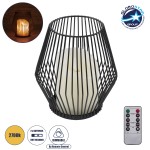 GloboStar® CANDLE 76493 Διακοσμητικό Realistic Κερί με LED Εφέ Κινούμενης Φλόγας - Μπαταρίας 2 x AA (Δεν Συμπεριλαμβάνονται) & Ασύρματο Χειριστήριο IR Θερμό Λευκό 2700K Dimmable Μαύρο Φ14 x Υ16cm