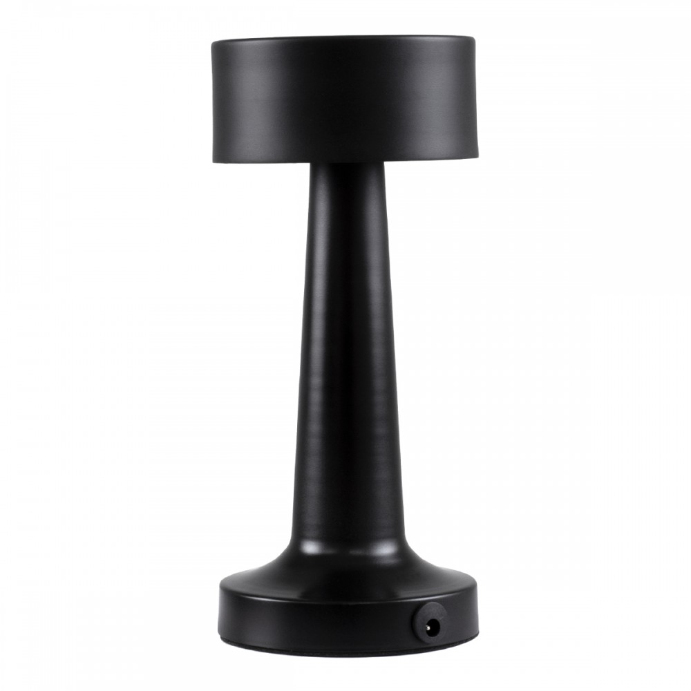 GloboStar® BELLA 76503 Μοντέρνο Επιτραπέζιο Φωτιστικό Πορτατίφ LED 1.5W 105lm 120° DC 5V Επαναφορτιζόμενο με Μπαταρία Li-ion 1800mAh - Διακόπτη Αφής με 3 Εντάσεις Φωτισμού Θερμό Λευκό 2700K Dimmable - Φ9 x 21cm - Μαύρο