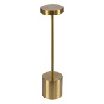 GloboStar® JOJO 76523 Μοντέρνο Επιτραπέζιο Φωτιστικό Πορτατίφ LED 1.5W 105lm 120° DC 5V Επαναφορτιζόμενο με Μπαταρία Li-ion 1800mAh - Διακόπτη Αφής με 3 Εναλλαγές Φωτισμού CCT Θερμό - Φυσικό - Ψυχρό 1500K - 4500K - 6000K Dimmable - D8 x H34cm - Χρυσό