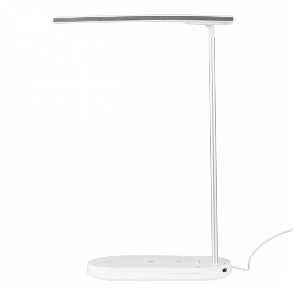 GloboStar® FIARIA 76531 Μοντέρνο Επιτραπέζιο Φωτιστικό Πορτατίφ LED 5W 500lm 180° DC 5V - με Ασύρματη Φόρτιση - Wireless Charger - Διακόπτη Αφής - CCT Θερμό Λευκό 2700K - Φυσικό Λευκό 4500K - Ψυχρό Λευκό 6000K Dimmable - Μ25 x Π10.5 x Υ35.5 - Λευκό
