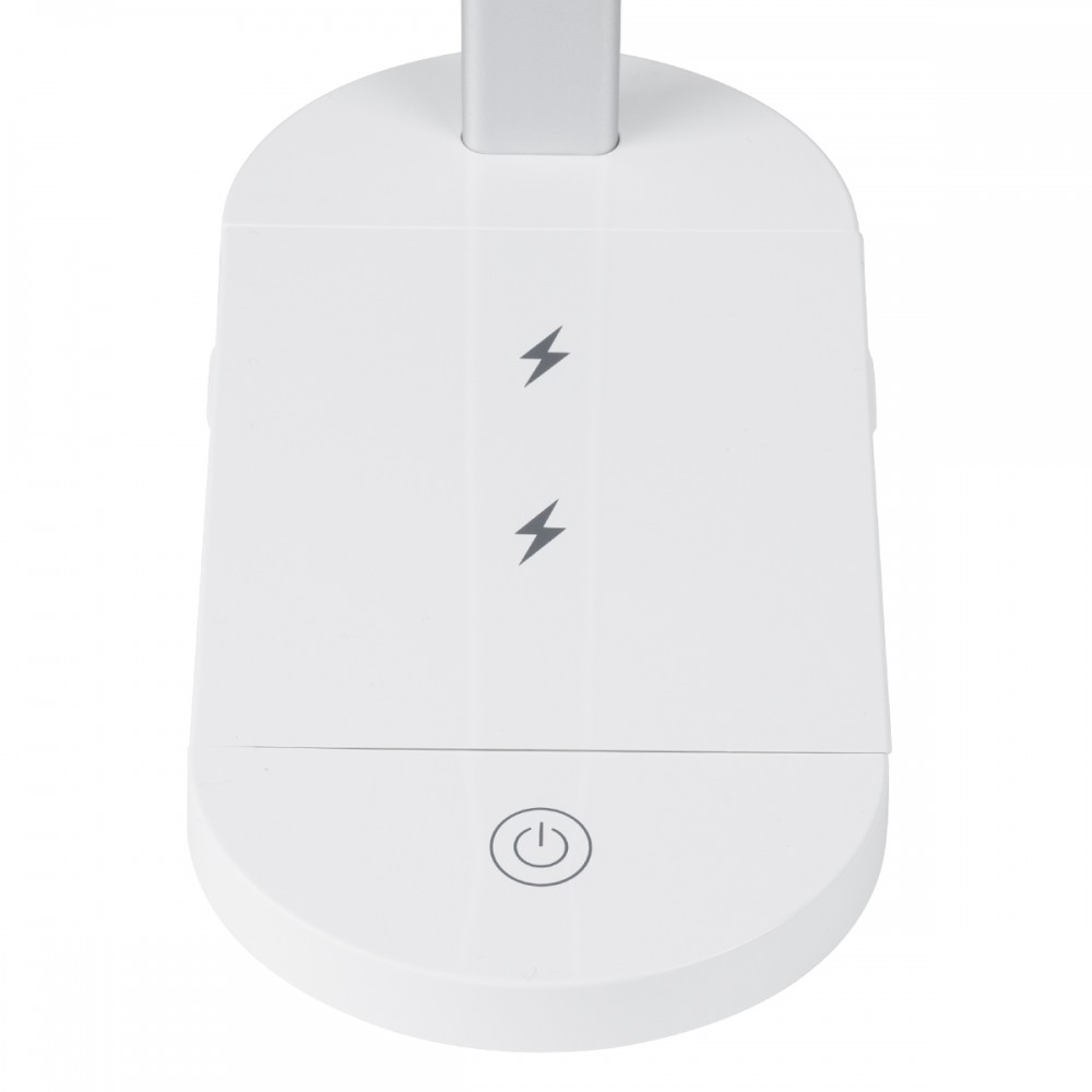 GloboStar® FIARIA 76531 Μοντέρνο Επιτραπέζιο Φωτιστικό Πορτατίφ LED 5W 500lm 180° DC 5V - με Ασύρματη Φόρτιση - Wireless Charger - Διακόπτη Αφής - CCT Θερμό Λευκό 2700K - Φυσικό Λευκό 4500K - Ψυχρό Λευκό 6000K Dimmable - Μ25 x Π10.5 x Υ35.5 - Λευκό