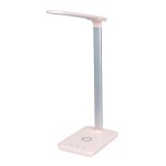 GloboStar® WASP 76533 Μοντέρνο Φωτιστικό Γραφείου Ροζ LED 10 Watt 1000lm DC 5V Αφής & Καλώδιο Τροφοδοσίας USB με Ασύρματη Φόρτιση - Wireless Charger - CCT Θερμό Λευκό 2700K - Φυσικό Λευκό 4500K - Ψυχρό Λευκό 6000K Dimmable