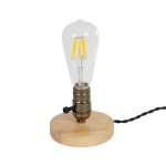 GLOBOSTAR® NOX 77701 Μοντέρνο Επιτραπέζιο Φωτιστικό Πορτατίφ με Ντουί 1 x E27 AC 220-240V IP20 - Μπεζ & Μπρούτζινο - Μ12 x Π12 x Υ9cm