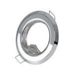 GloboStar® DELTA 77810 Χωνευτό Στρόγγυλο Σποτ Οροφής για Λάμπα MR16 με Βάση GU5.3 ή GU10 - IP20 - Μεταλλικό - Φ83 x Υ31mm - Χρώμιο Νίκελ - 5 Χρόνια Εγγύηση