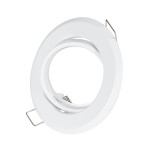 GloboStar® DELTA 77814 Χωνευτό Κινούμενο Στρόγγυλο Σποτ Οροφής για Λάμπα MR16 με Βάση GU5.3 ή GU10 - IP20 - Μεταλλικό - Φ92 x Υ28mm - Λευκό - 5 Χρόνια Εγγύηση