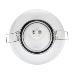 GloboStar® DELTA 77814 Χωνευτό Κινούμενο Στρόγγυλο Σποτ Οροφής για Λάμπα MR16 με Βάση GU5.3 ή GU10 - IP20 - Μεταλλικό - Φ92 x Υ28mm - Λευκό - 5 Χρόνια Εγγύηση