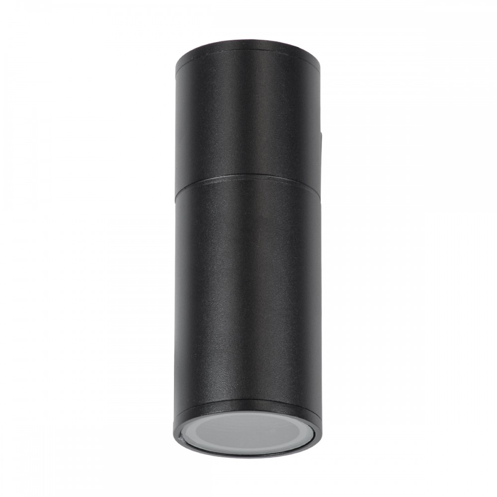 GloboStar® WALLY 77872 Φωτιστικό Τοίχου - Απλίκα Αρχιτεκτονικού Φωτισμού Εσωτερικού/Εξωτερικού Χώρου Up or Down Μονόφωτο 1 x GU10 AC220-240V Αδιάβροχο IP65 - Σώμα Αλουμινίου & Tempered Glass - Μ6.4 x Π11 x Υ17cm - Μαύρο - 5 Years Warranty