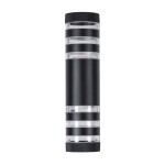 GloboStar® ORION 77883 Φωτιστικό Τοίχου - Απλίκα Αρχιτεκτονικού Φωτισμού Εσωτερικού/Εξωτερικού Χώρου Up & Down Δίφωτο 2 x GU10 AC220-240V Αδιάβροχο IP65 - Σώμα Αλουμινίου & Tempered Glass - Μ9 x Π15x Υ35.5cm - Μαύρο - 5 Years Warranty
