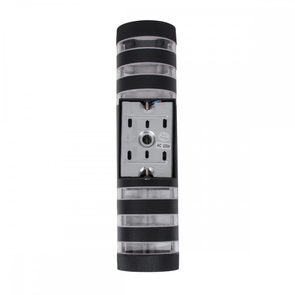 GloboStar® ORION 77883 Φωτιστικό Τοίχου - Απλίκα Αρχιτεκτονικού Φωτισμού Εσωτερικού/Εξωτερικού Χώρου Up & Down Δίφωτο 2 x GU10 AC220-240V Αδιάβροχο IP65 - Σώμα Αλουμινίου & Tempered Glass - Μ9 x Π15x Υ35.5cm - Μαύρο - 5 Years Warranty