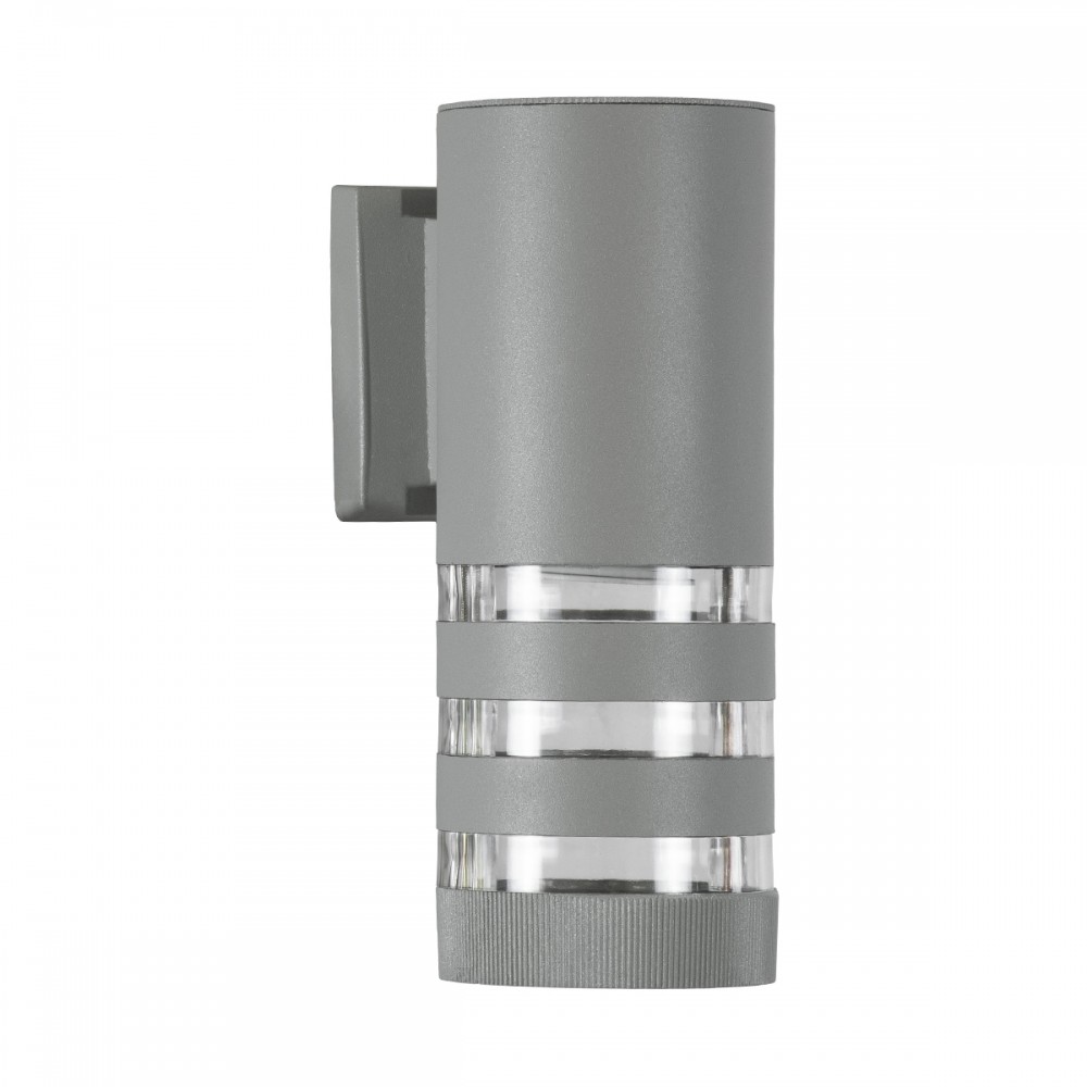 GloboStar® ORION 77884 Φωτιστικό Τοίχου - Απλίκα Αρχιτεκτονικού Φωτισμού Εσωτερικού/Εξωτερικού Χώρου Up or Down Μονόφωτο 1 x GU10 AC220-240V Αδιάβροχο IP65 - Σώμα Αλουμινίου & Tempered Glass - Μ9 x Π15 x Υ23.2cm - Ασημί - 5 Years Warranty