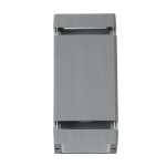 GloboStar® QUATRO 77895 Φωτιστικό Τοίχου - Απλίκα Αρχιτεκτονικού Φωτισμού Εσωτερικού/Εξωτερικού Χώρου Up & Down Δίφωτο 2 x GU10 AC220-240V Αδιάβροχο IP65 - Σώμα Αλουμινίου & Tempered Glass - Μ10.8 x Π10.5 x Υ25.5cm - Ασημί - 5 Years Warranty