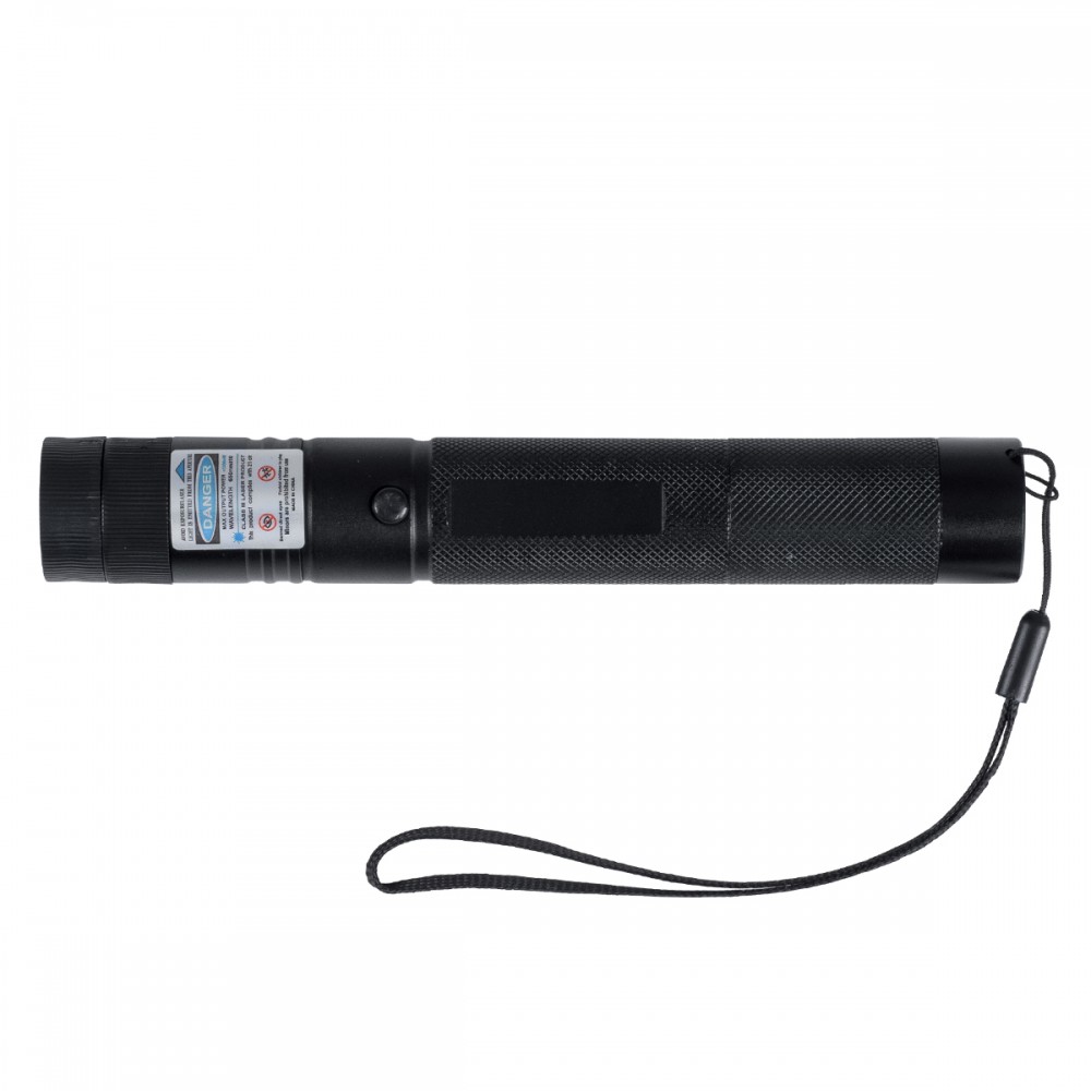 GloboStar® 78998 Φορητό Επαναφορτιζόμενο Laser Pointer 5Mw Class 3 DOT Zoom με Extra Κεφαλή για Dot Effects με Μπαταρία 18650 Li-ion 4800mAh & Φορτιστή - Μπλε 450nm Φ2.2 x Υ15cm