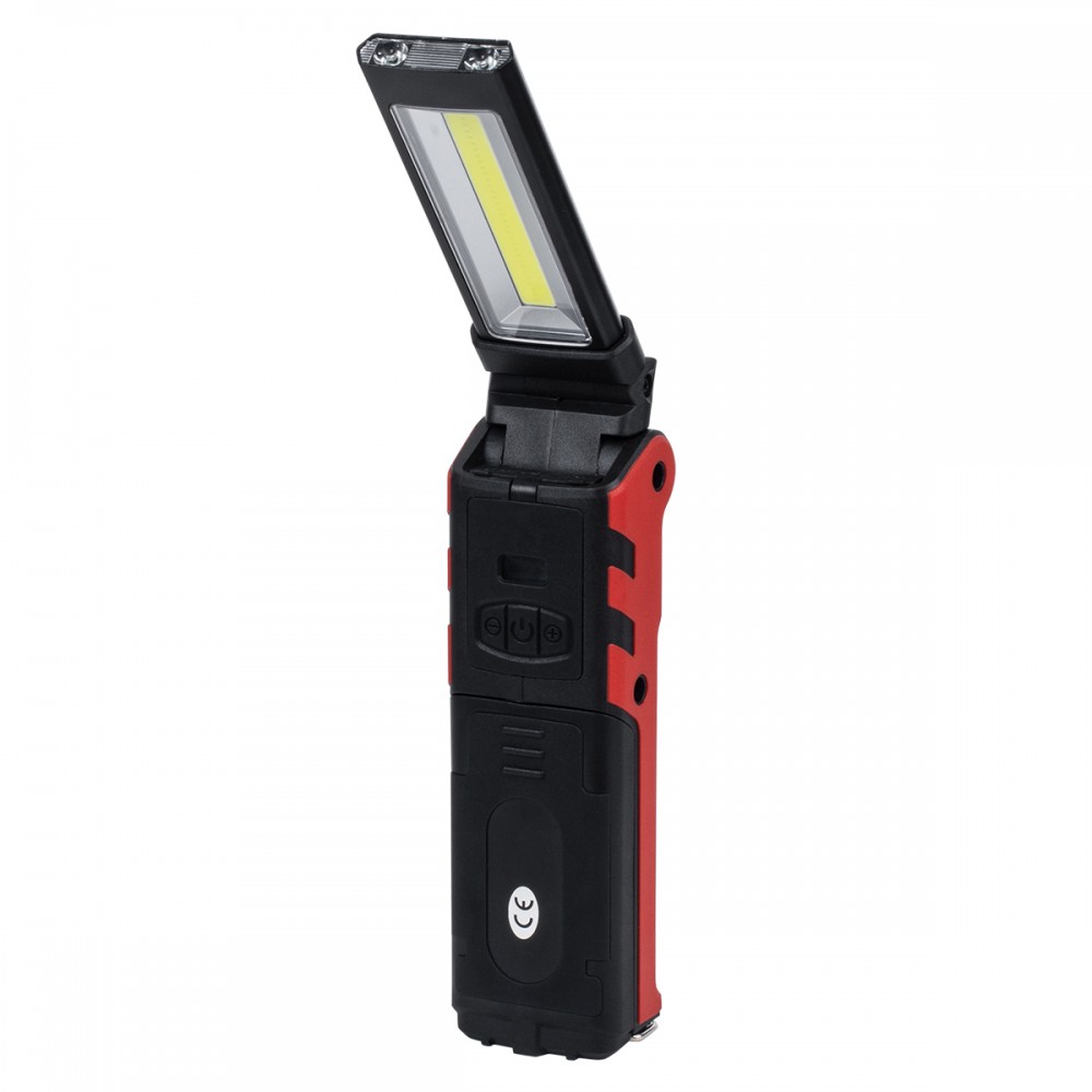 GloboStar® 79010 Φορητός Επαναφορτιζόμενος Φακός LED COB 11W 1320lm με Μαγνήτη & 1 Μπαταρία 18650 2000 mAh Li-ion Ψυχρό Λευκό 6000K L15 x W4.8 x H3.9cm