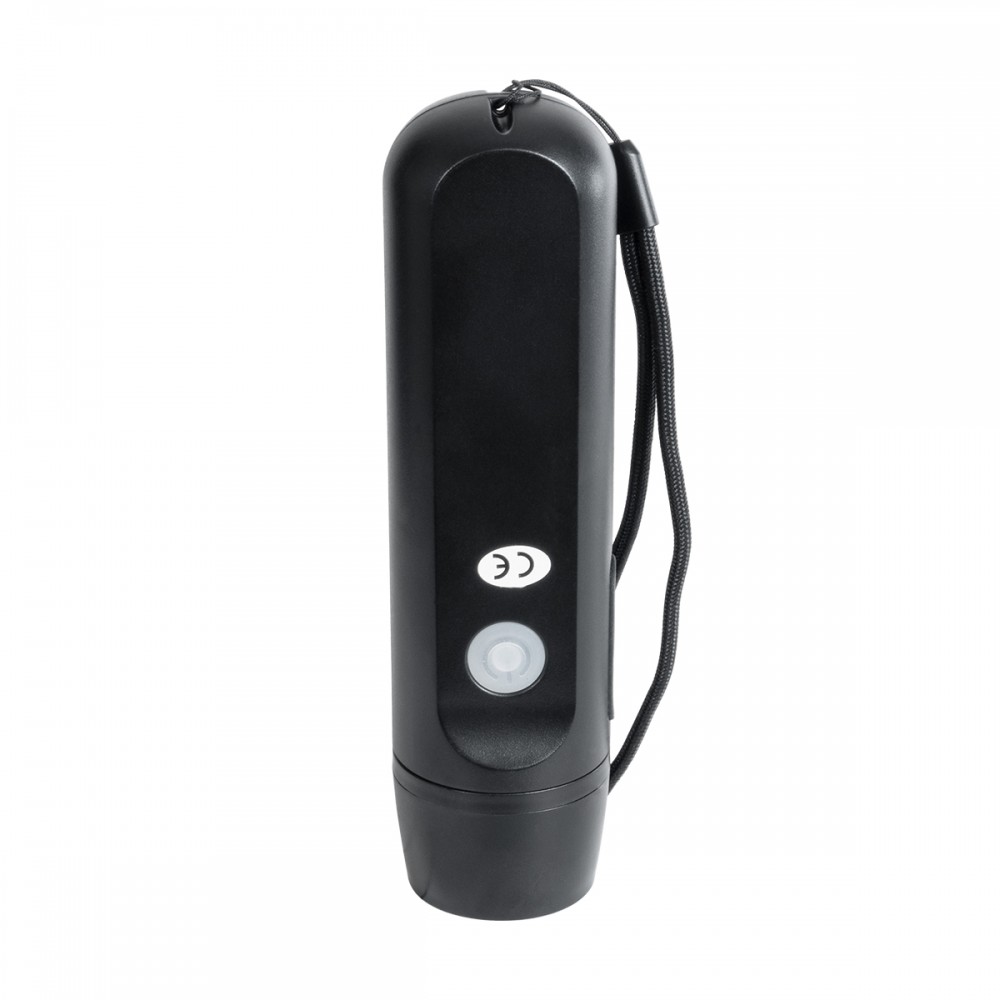 GloboStar® 79021 Φορητός Φακός Χειρός CREE LED 3W 240lm - με Επαναφορτιζόμενη Μπαταρία 1400mAh & Χειροκίνητο Φορτιστή Δυναμό - Ψυχρό Λευκό 6000K - Φ4.1 x Υ15cm