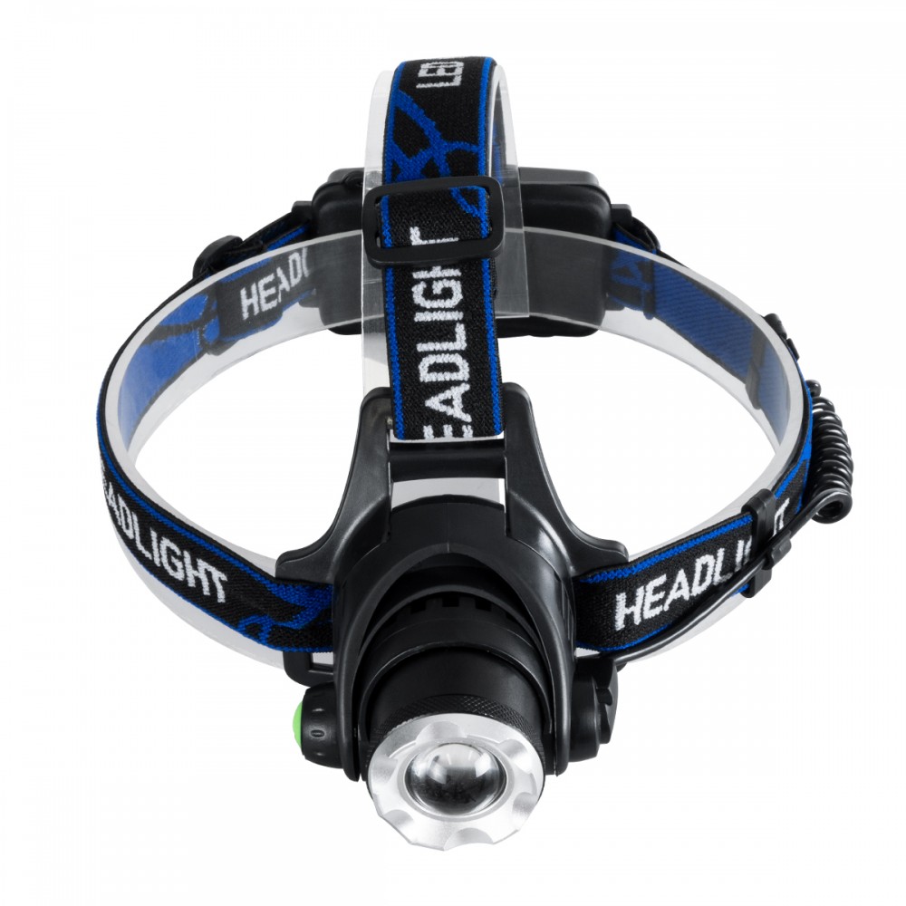 GloboStar® 79055 Φακός Κεφαλής Επαναφορτιζόμενος LED CREE XML2-T6 Chip 10 Watt 800lm με 2 x 18650 Μπαταρίες 5200mAh - Ψυχρό Λευκό 6000K - Μ8.5 x Π6.5 x Υ7cm