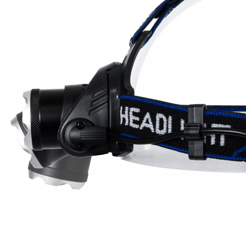 GloboStar® 79055 Φακός Κεφαλής Επαναφορτιζόμενος LED CREE XML2-T6 Chip 10 Watt 800lm με 2 x 18650 Μπαταρίες 5200mAh - Ψυχρό Λευκό 6000K - Μ8.5 x Π6.5 x Υ7cm