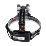 GloboStar® 79059 Φακός Κεφαλής Επαναφορτιζόμενος LED CREE XML2-T6 Chip 30 Watt 2000lm με 2 x 18650 Μπαταρίες 5200mAh Ψυχρό Λευκό 6000K - Μ9 x Π7.5 x Υ9cm