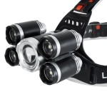 GloboStar® 79059 Φακός Κεφαλής Επαναφορτιζόμενος LED CREE XML2-T6 Chip 30 Watt 2000lm με 2 x 18650 Μπαταρίες 5200mAh Ψυχρό Λευκό 6000K - Μ9 x Π7.5 x Υ9cm
