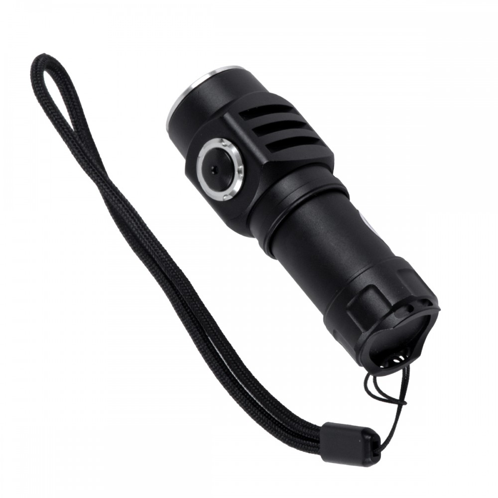 GloboStar® 79076 Φορητός Φακός Χειρός Επαναφορτιζόμενος LED Luminus SST20 10W 500lm 30° Μοιρών με 1 x 16340 Μπαταρία 800mAh USB 2.0 3 Modes Αδιάβροχο IP54 Ψυχρό Λευκό 6000K
