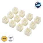 GloboStar® CANDLE 79538 ΣΕΤ 12 x Διακοσμητικά Realistic Κεράκια με LED Εφέ Κινούμενης Φλόγας - Μπαταρίας 12 x CR2032 Θερμό Λευκό 2700K Μπεζ L3.5 x W3.5 x H3.5cm