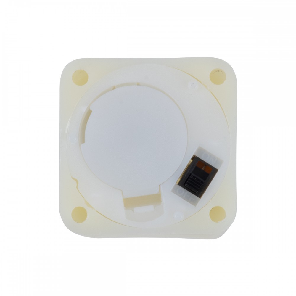 GloboStar® CANDLE 79539 ΣΕΤ 12 x Διακοσμητικά Realistic Κεράκια με LED Εφέ Κινούμενης Φλόγας - Μπαταρίας 12 x CR2032 Θερμό Λευκό 2700K Μπεζ L3.7 x W3.7 x H5.5cm