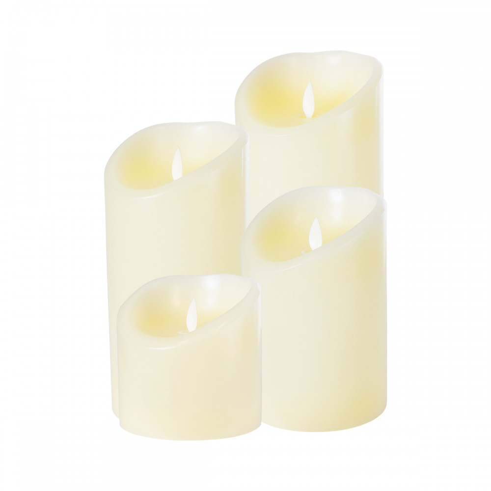 GloboStar® FIREFLAME 79544 Διακοσμητικό Realistic Κερί Παραφίνης με LED Εφέ Κινούμενης Φλόγας - Μπαταρίας & Ασύρματο Χειριστήριο IR Θερμό Λευκό 2700K Dimmable - Φ10 x Υ25cm
