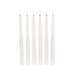 GloboStar® 79563 ΣΕΤ 6 Διακοσμητικών Realistic Κεριών Κηροπηγίου με LED Εφέ Κινούμενης Φλόγας - Μπαταρίας & Ασύρματο Χειριστήριο IR Θερμό Λευκό 2700K Dimmable