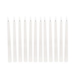 GloboStar® 79564 ΣΕΤ 12 Διακοσμητικών Realistic Κεριών Κηροπηγίου με LED Εφέ Κινούμενης Φλόγας - Μπαταρίας & Ασύρματο Χειριστήριο IR Θερμό Λευκό 2700K Dimmable