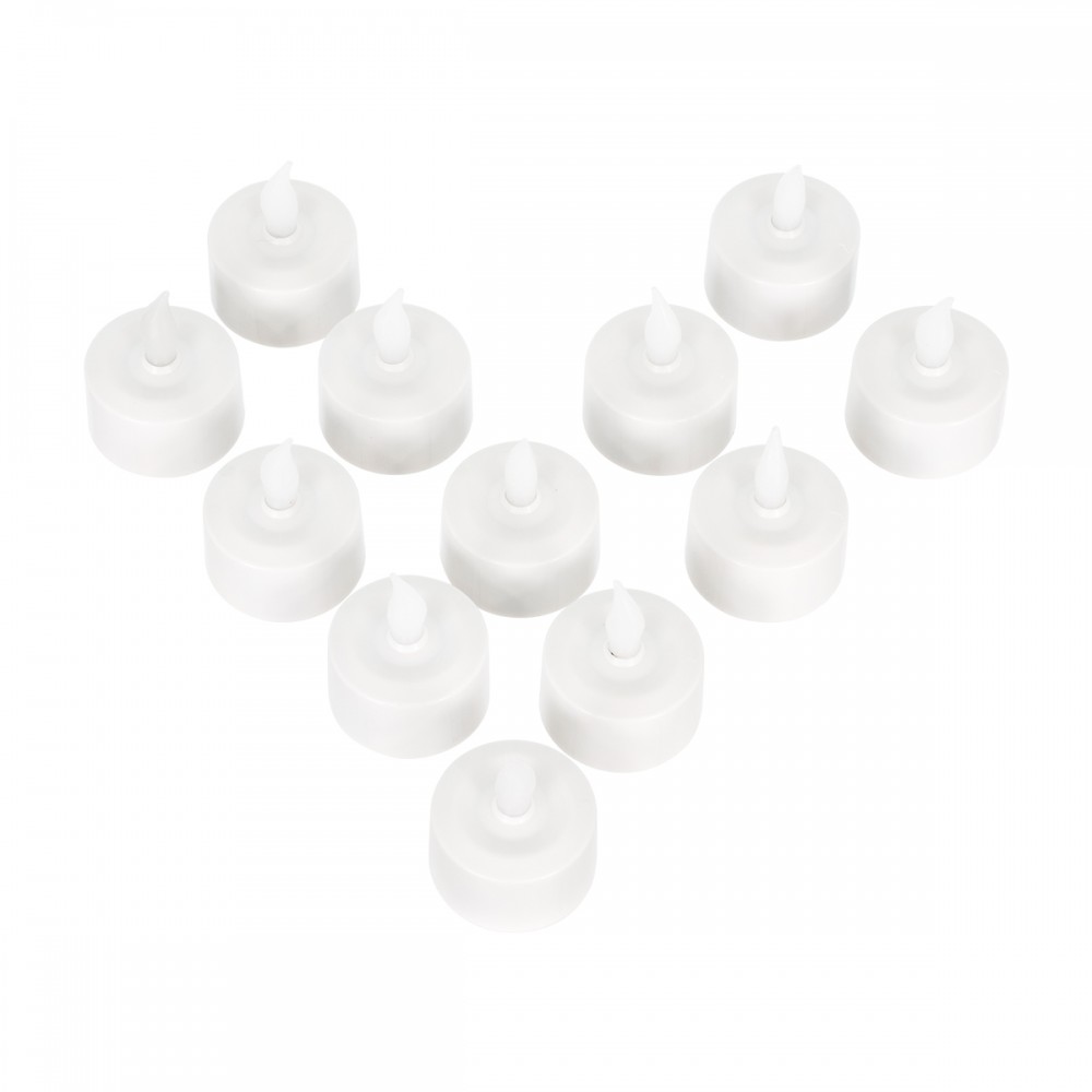 GloboStar® 79565 ΣΕΤ 12 Διακοσμητικών Realistic Κεριών με LED Εφέ Κινούμενης Φλόγας - με Ενσωματωμένη Μπαταρία - Επαναφορτιζόμενα & Βάση Φόρτισης Θερμό Λευκό 2700K