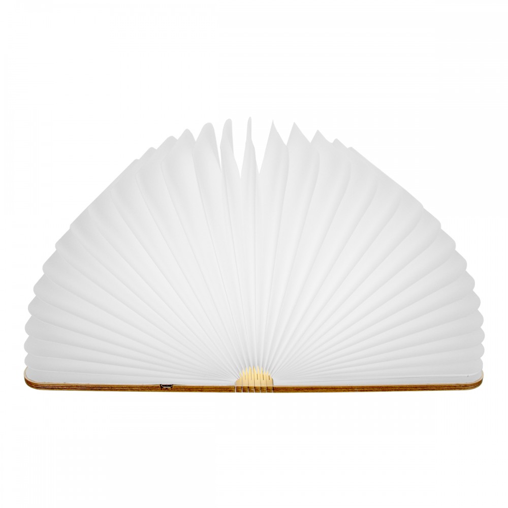 GloboStar® 79636 Vintage Ξύλινο Επιτραπέζιο Διακοσμητικό Φωτιστικό XL Βιβλίο LED SMD 4W 350lm DC 5V 2000mAh Επαναφορτιζόμενο με Καλώδιο Τροφοδοσίας USB RGB 21.5 x 16.5 x 2.2cm