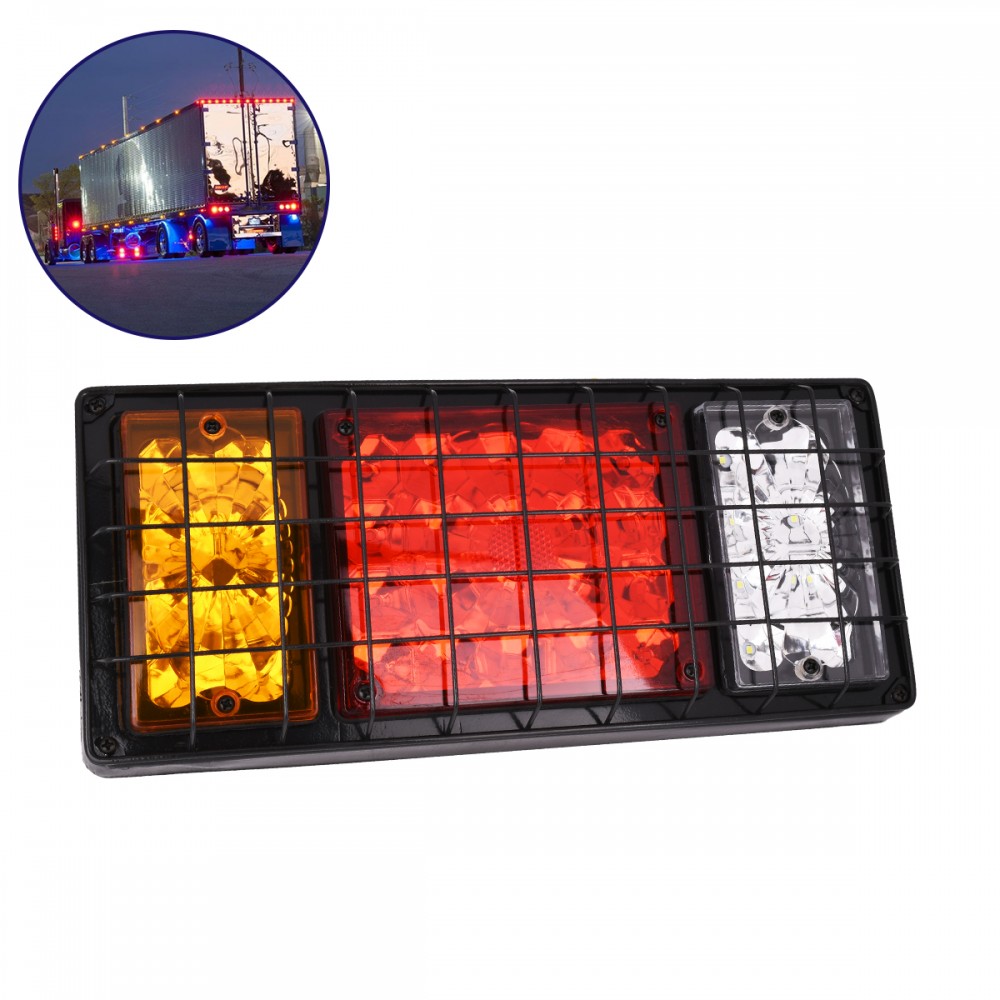 GLOBOSTAR® TAILIGHT 79928 Πίσω Φανάρι Οχημάτων LED 18W 900lm 140° DC 12V Αδιάβροχο IP65 Πορτοκαλί & Κόκκινο & Ψυχρό Λευκό 6000Κ - Μ33.5 x Π5 x Υ15cm - 1 Χρόνο Εγγύηση