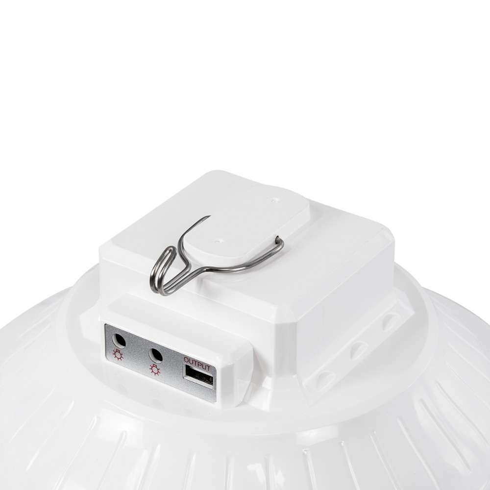 GloboStar® SOLAR-BULB 85350 Αυτόνομη Ηλιακή Κρεμαστή Λάμπα LED Giant Γλόμπος 100W 1000lm 140° 2 Λειτουργιών Ρεύματος με AC 220-240V μέσω USB Αντάπτορα ή με Φωτοβολταικό Panel 6V 12W & Επαναφορτιζόμενη Μπαταρία Li-ion 3.2V 5000mAh - Ενσωματωμένο USB 2.