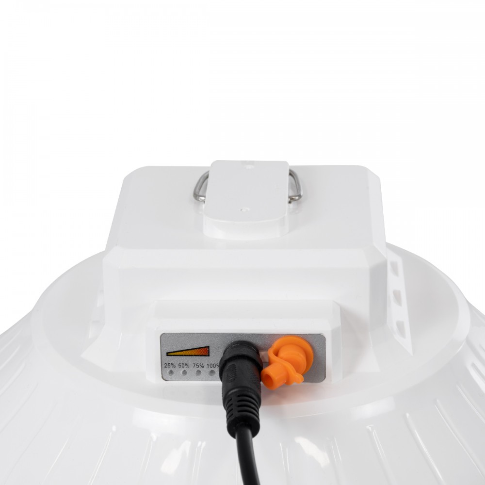 GloboStar® SOLAR-BULB 85350 Αυτόνομη Ηλιακή Κρεμαστή Λάμπα LED Giant Γλόμπος 100W 1000lm 140° 2 Λειτουργιών Ρεύματος με AC 220-240V μέσω USB Αντάπτορα ή με Φωτοβολταικό Panel 6V 12W & Επαναφορτιζόμενη Μπαταρία Li-ion 3.2V 5000mAh - Ενσωματωμένο USB 2.