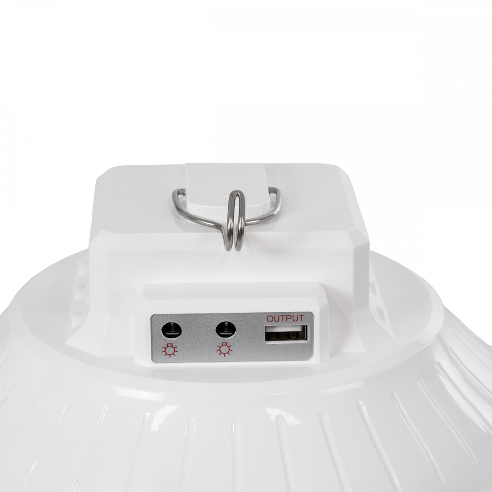 GloboStar® SOLAR-BULB 85350 Αυτόνομη Ηλιακή Κρεμαστή Λάμπα LED Giant Γλόμπος 100W 1000lm 140° 2 Λειτουργιών Ρεύματος με AC 220-240V μέσω USB Αντάπτορα ή με Φωτοβολταικό Panel 6V 12W & Επαναφορτιζόμενη Μπαταρία Li-ion 3.2V 5000mAh - Ενσωματωμένο USB 2.