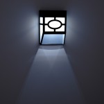 GloboStar® 85708 ΣΕΤ 4 Τεμαχίων Αυτόνομα Ηλιακά Φωτιστικά Τοίχου Μαύρα-Λευκά LED SMD 1W 100lm με Ενσωματωμένη Μπαταρία 600mAh - Φωτοβολταϊκό Πάνελ με Αισθητήρα Ημέρας-Νύχτας Αδιάβροχα IP65 Ψυχρό Λευκό 6000K