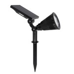 GloboStar® 85710 Μαύρο Προβολάκι Σποτ Κήπου Πλαστικό Καρφωτό LED HIGH POWER 8W 800lm με Ενσωματωμένη Μπαταρία 2200mAh - Φωτοβολταϊκό Πάνελ με Αισθητήρα Ημέρας-Νύχτας Αδιάβροχo IP67 Ψυχρό Λευκό 6000K