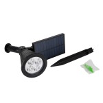 GloboStar® 85710 Μαύρο Προβολάκι Σποτ Κήπου Πλαστικό Καρφωτό LED HIGH POWER 8W 800lm με Ενσωματωμένη Μπαταρία 2200mAh - Φωτοβολταϊκό Πάνελ με Αισθητήρα Ημέρας-Νύχτας Αδιάβροχo IP67 Ψυχρό Λευκό 6000K