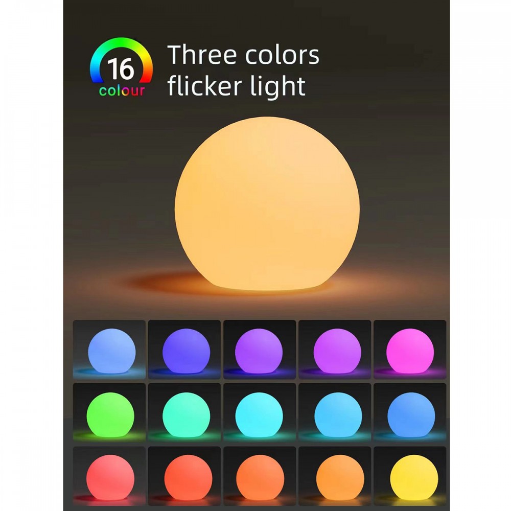 GloboStar® 85824 Ακρυλικό Φωτιστικό Μπάλα Εξωτερικού Χώρου - Πισίνας LED Globe 5W Φ24 Επαναφορτιζόμενο Μπαταρίας με Καλώδιο USB - Φορτιστή και Ασύρματο Χειριστήριο IR Αδιάβροχο IP65 Πολύχρωμο RGBW