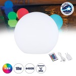 GloboStar® 85825 Ακρυλικό Φωτιστικό Μπάλα Εξωτερικού Χώρου - Πισίνας LED Globe 10W Φ40 Επαναφορτιζόμενο Μπαταρίας με Καλώδιο USB - Φορτιστή και Ασύρματο Χειριστήριο IR Αδιάβροχο IP65 Πολύχρωμο RGBW