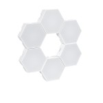 GloboStar® DIGIOCTA 90448 Σετ 6 Ψηφιακων LED RGB Φωτιστικών Κυψελών με Ψηφιακό Controller με WiFi Smart APP & Ασύρματο Χειριστήριο RF 2.4Ghz - LED SMD 5050 9W/Σετ 84PIXEL/Σετ 720lm/Σετ 120° DC 5V με USB 2.0 IP20 Πολύχρωμο RGB - Dimmable - Μ10.5 x Π10.