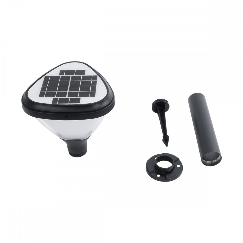 GloboStar® SOLARMIS 90521 LED Solar Bollard Light Κολωνάκι Κήπου Εξωτερικού Χώρου 10W 180lm 120° με Ενσωματωμένο Φωτοβολταϊκό Panel 6V 5W & Επαναφορτιζόμενη Μπαταρία Li-ion 3.2V 6000mAh με Αισθητήρα Ημέρας-Νύχτας - Αδιάβροχο IP65 Φ26 x Υ60cm Ψυχρό Λευ