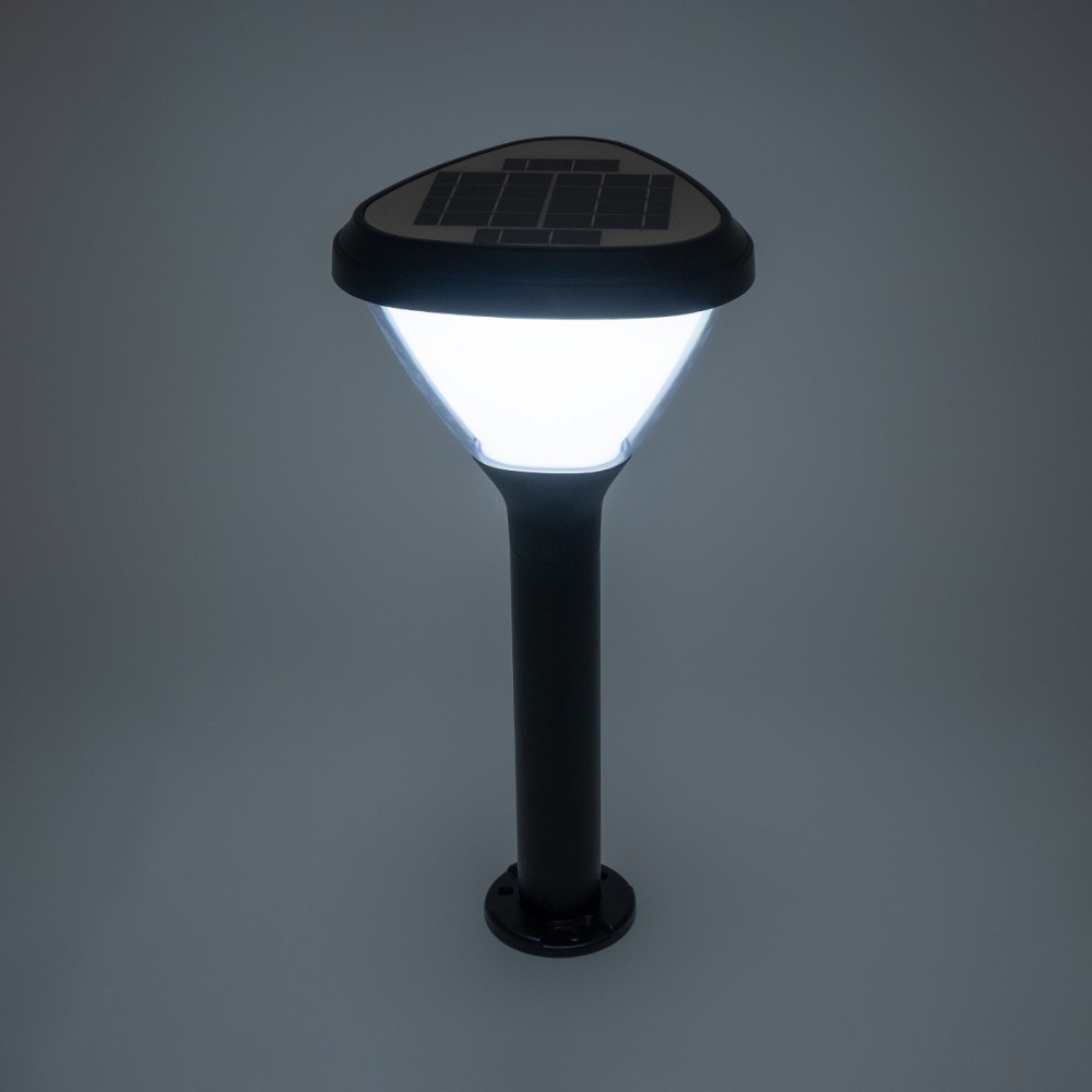 GloboStar® SOLARMIS 90521 LED Solar Bollard Light Κολωνάκι Κήπου Εξωτερικού Χώρου 10W 180lm 120° με Ενσωματωμένο Φωτοβολταϊκό Panel 6V 5W & Επαναφορτιζόμενη Μπαταρία Li-ion 3.2V 6000mAh με Αισθητήρα Ημέρας-Νύχτας - Αδιάβροχο IP65 Φ26 x Υ60cm Ψυχρό Λευ
