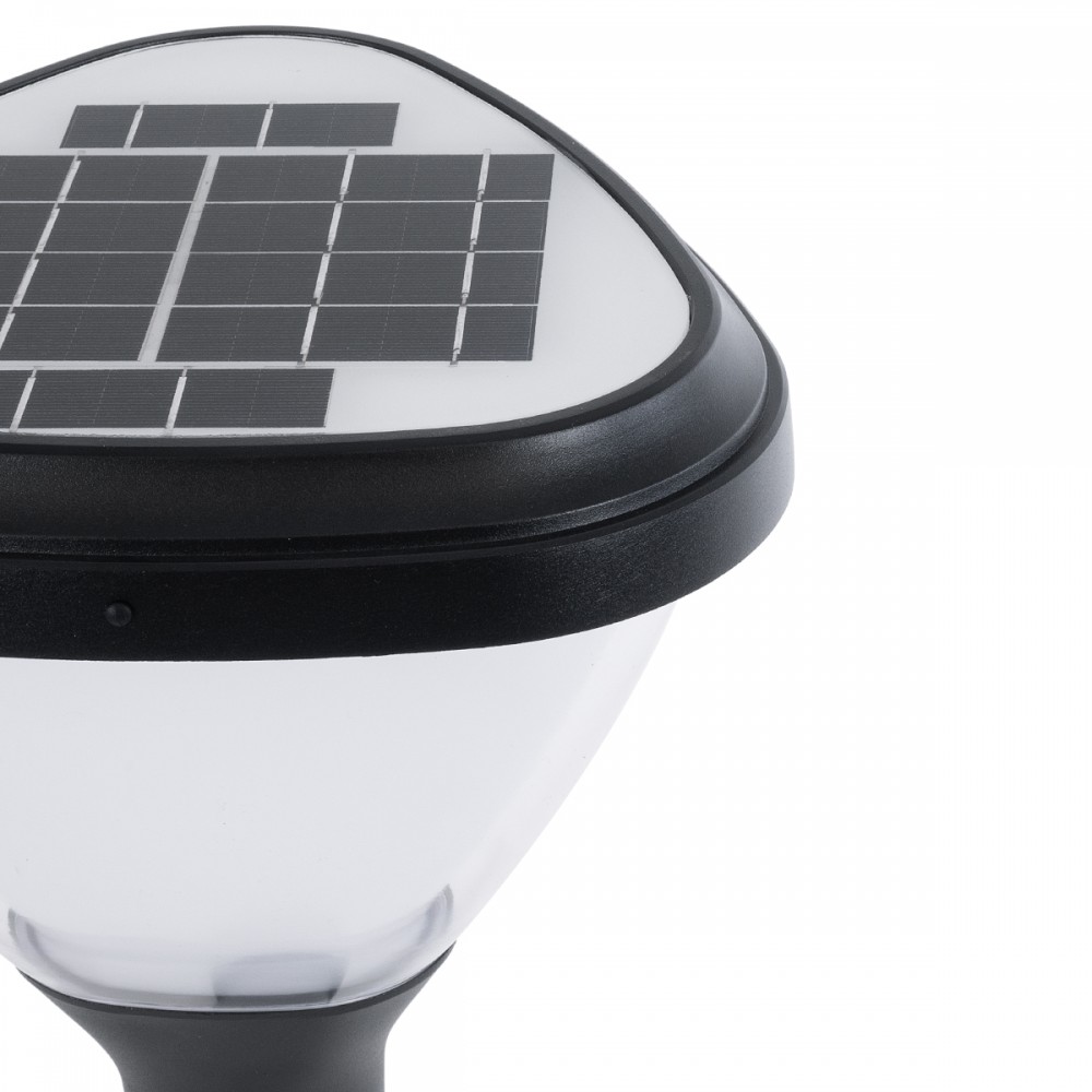 GloboStar® SOLARMIS 90521 LED Solar Bollard Light Κολωνάκι Κήπου Εξωτερικού Χώρου 10W 180lm 120° με Ενσωματωμένο Φωτοβολταϊκό Panel 6V 5W & Επαναφορτιζόμενη Μπαταρία Li-ion 3.2V 6000mAh με Αισθητήρα Ημέρας-Νύχτας - Αδιάβροχο IP65 Φ26 x Υ60cm Ψυχρό Λευ