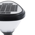 GloboStar® SOLARMIS 90521 LED Solar Bollard Light Κολωνάκι Κήπου Εξωτερικού Χώρου 10W 180lm 120° με Ενσωματωμένο Φωτοβολταϊκό Panel 6V 5W & Επαναφορτιζόμενη Μπαταρία Li-ion 3.2V 6000mAh με Αισθητήρα Ημέρας-Νύχτας - Αδιάβροχο IP65 Φ26 x Υ60cm Ψυχρό Λευ