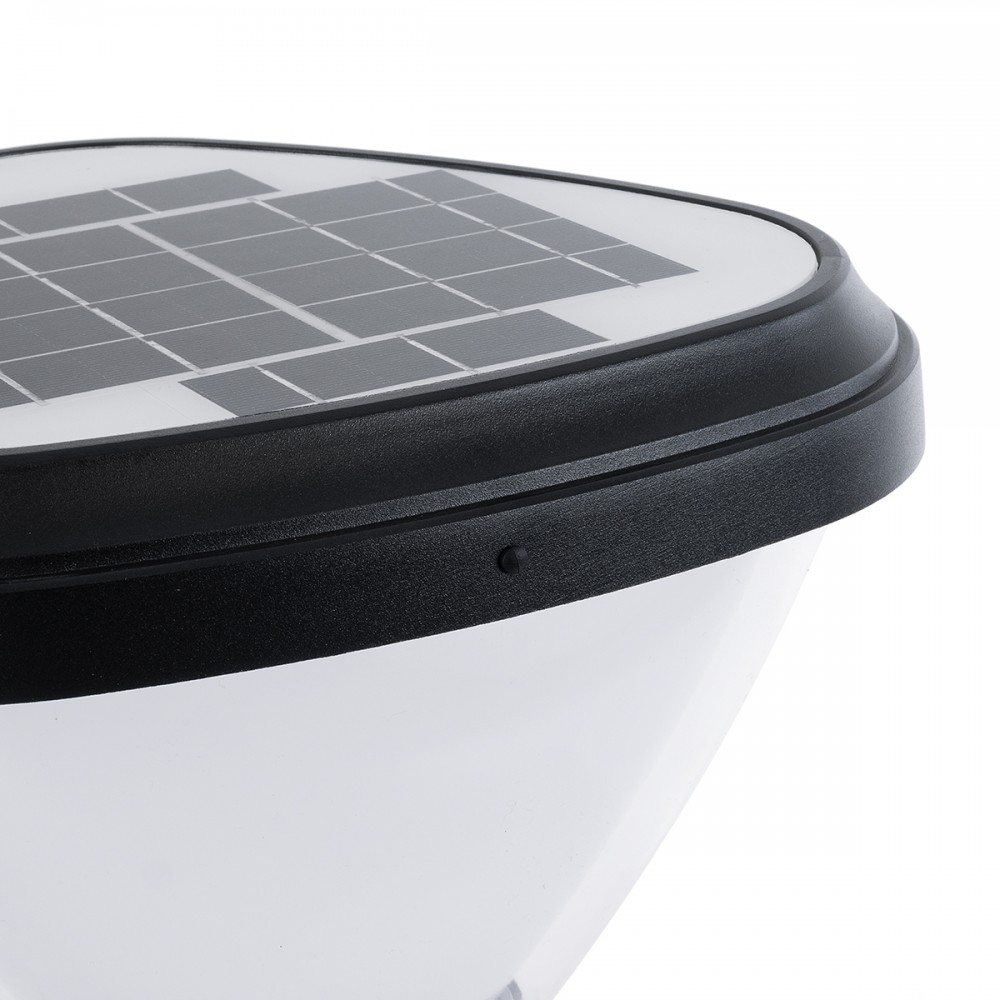 GloboStar® SOLARMIS 90521 LED Solar Bollard Light Κολωνάκι Κήπου Εξωτερικού Χώρου 10W 180lm 120° με Ενσωματωμένο Φωτοβολταϊκό Panel 6V 5W & Επαναφορτιζόμενη Μπαταρία Li-ion 3.2V 6000mAh με Αισθητήρα Ημέρας-Νύχτας - Αδιάβροχο IP65 Φ26 x Υ60cm Ψυχρό Λευ