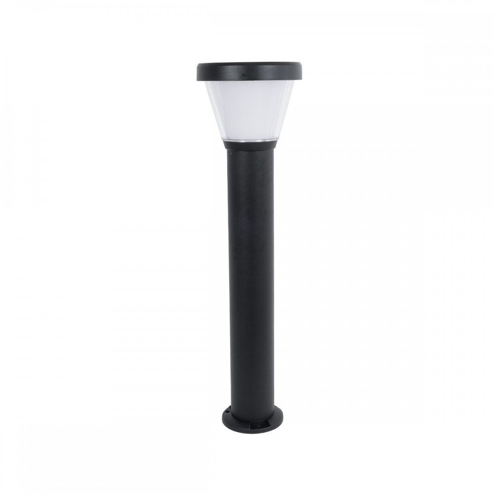 GloboStar® SOLARDIS 90523 LED Solar Bollard Light Κολωνάκι Κήπου Εξωτερικού Χώρου 10W 180lm 120° με Ενσωματωμένο Φωτοβολταϊκό Panel 6V 5W & Επαναφορτιζόμενη Μπαταρία Li-ion 3.2V 6000mAh με Αισθητήρα Ημέρας-Νύχτας - Αδιάβροχο IP65 Φ24 x Υ88cm Ψυχρό Λευ