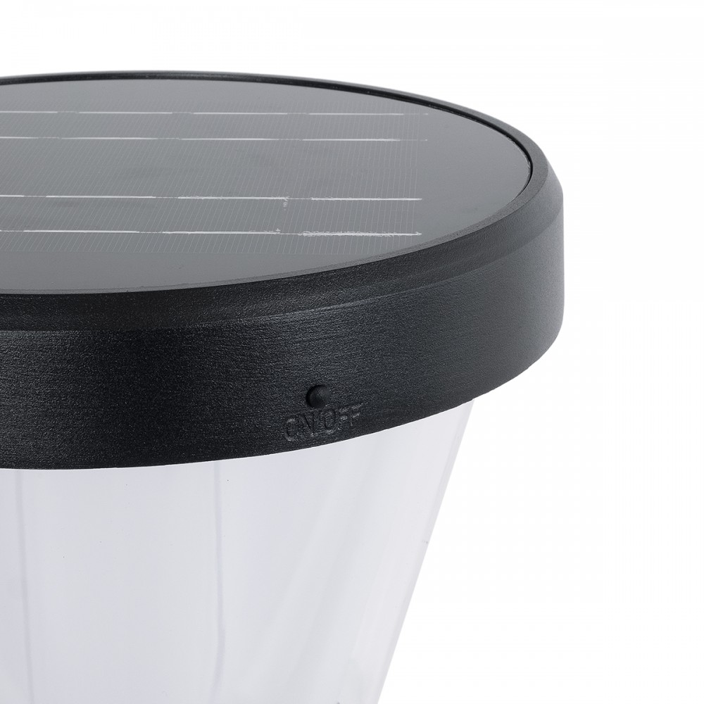 GloboStar® SOLARDIS 90523 LED Solar Bollard Light Κολωνάκι Κήπου Εξωτερικού Χώρου 10W 180lm 120° με Ενσωματωμένο Φωτοβολταϊκό Panel 6V 5W & Επαναφορτιζόμενη Μπαταρία Li-ion 3.2V 6000mAh με Αισθητήρα Ημέρας-Νύχτας - Αδιάβροχο IP65 Φ24 x Υ88cm Ψυχρό Λευ