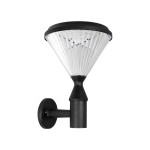 GLOBOSTAR® SOLARTIS 90527 Μοντέρνο Φωτιστικό Τοίχου - Απλίκα LED 10W 1000lm 180° με Ενσωματωμένο Φωτοβολταϊκό Panel 6V 5W & Επαναφορτιζόμενη Μπαταρία Li-ion 3.2V 6000mAh με Αισθητήρα Ημέρας-Νύχτας Αδιάβροχο IP65 Ψυχρό Λευκό 6000K - Sanan SMD Chip - Μα